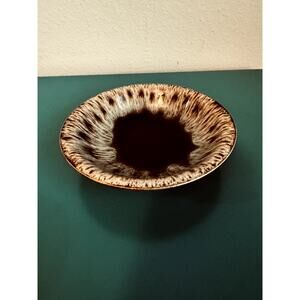 Vintage Mid-Century Modern Ceramic Bowl - Brown Speckled Glaze, Retro Decor
